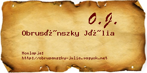 Obrusánszky Júlia névjegykártya