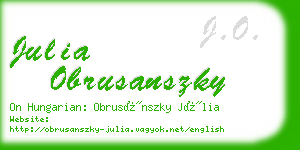 julia obrusanszky business card